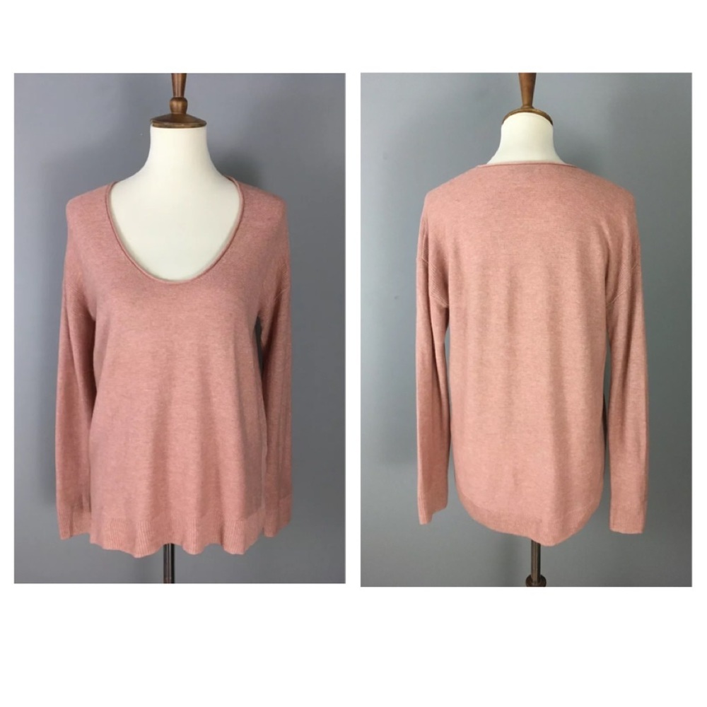 Madewell $69 Kimball Pullover Sweater Peach Beige Sz S Wool Blend Oversize Boxy